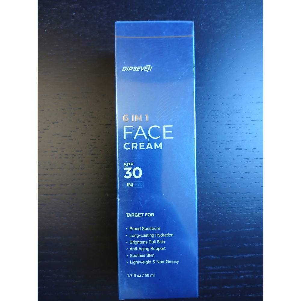 DIPSEVEN 6 in 1 Face Cream SPF 30 Peptide Complex Multi-Action Moisturizer 1.7oz